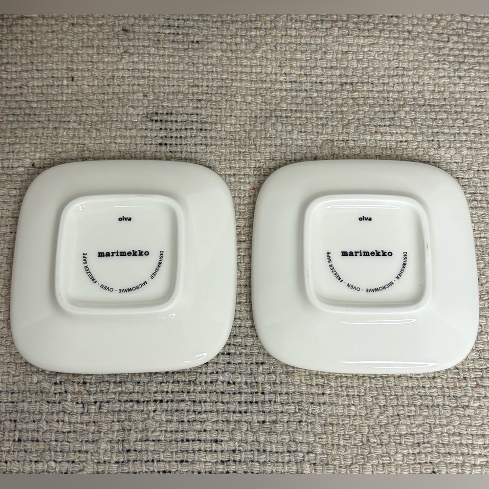 Marimekko Oiva Ivory Square Espresso Saucers 2